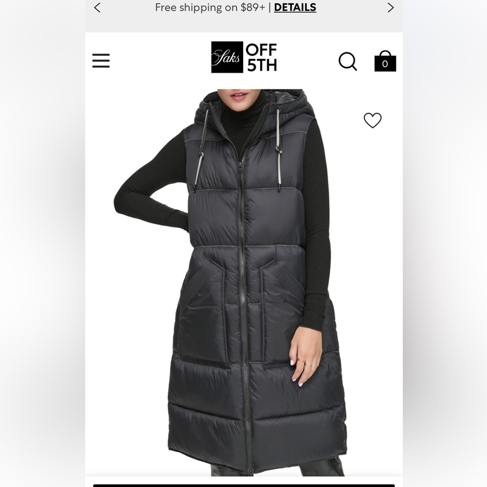 Andrew Marc Charcoal Hooded Puffer Vest